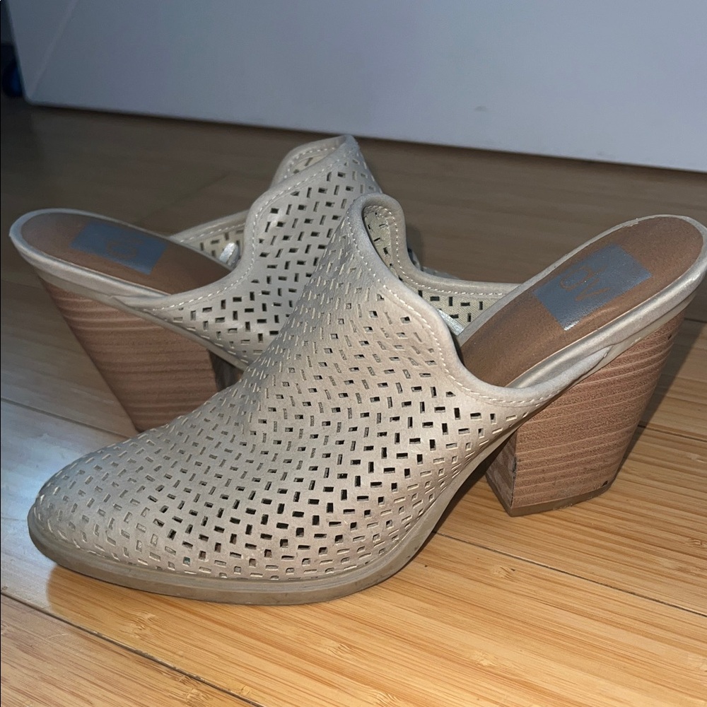 DV by Dolce Vita Perforated Cream Mules